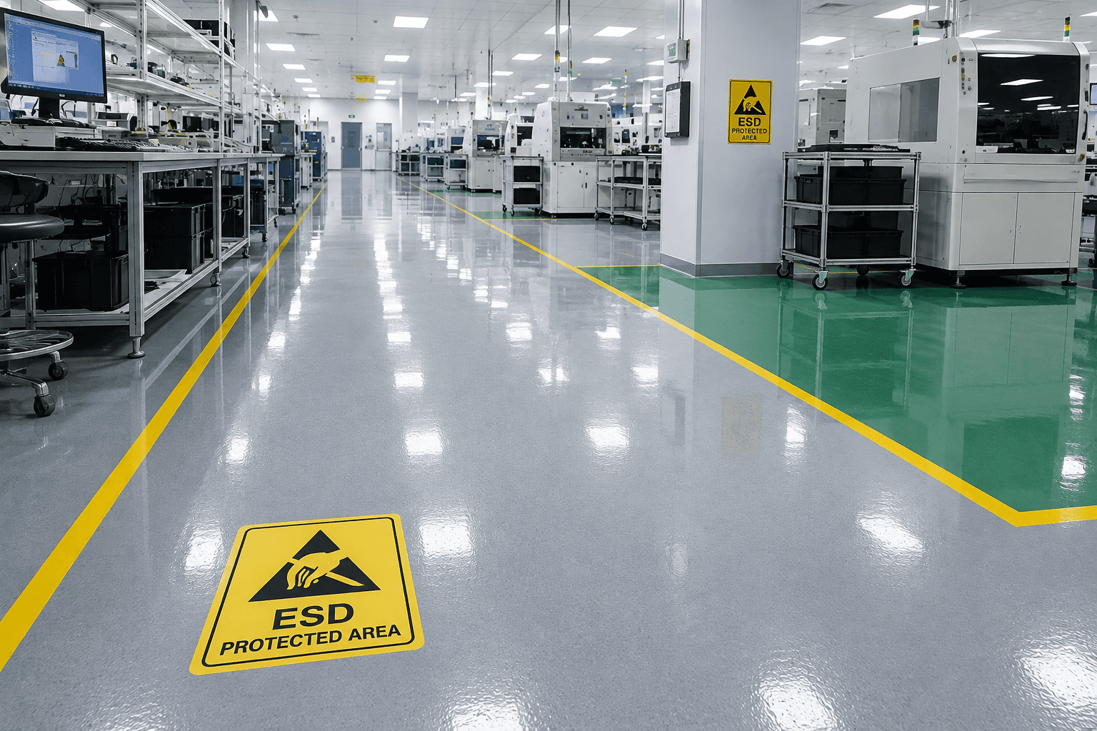 ESD anti-static flooring installation for Conductive (CSP) ESD Flooring Installation in Chennai