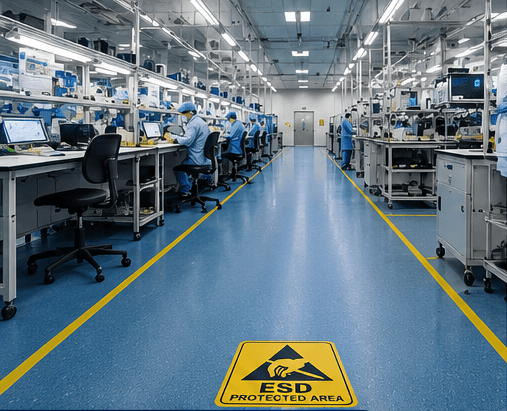 ESD anti-static flooring installation for Benefits of Cleanroom ESD Flooring